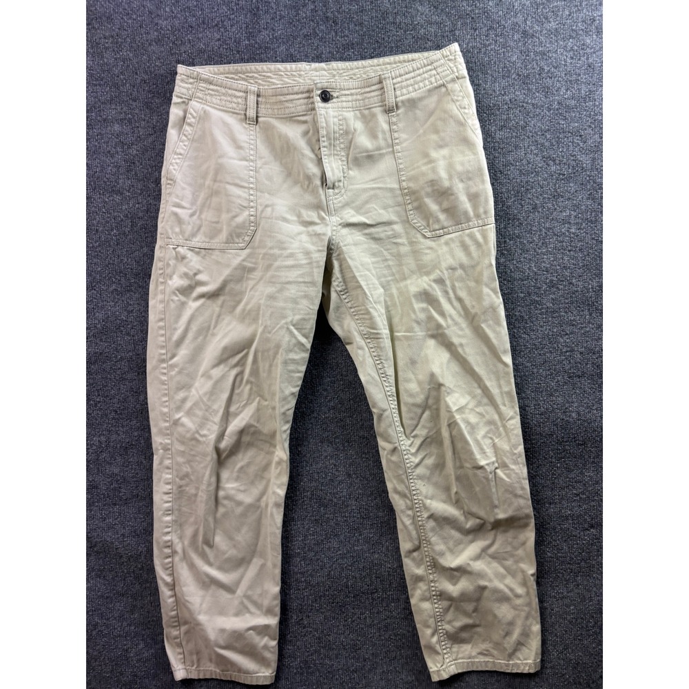 Prana Halle Straight Leg Pants Womens Size 12 Tan Khaki Outdoor Hiking Trousers